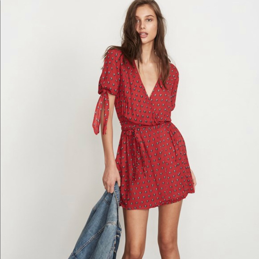 Faithfull Oslo dress in red print